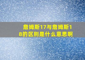 詹姆斯17与詹姆斯18的区别是什么意思啊