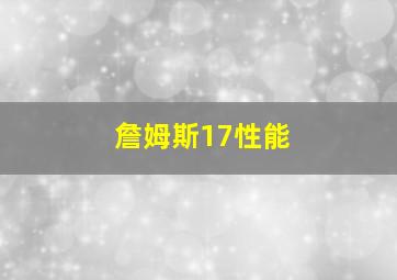 詹姆斯17性能