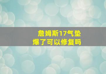 詹姆斯17气垫爆了可以修复吗