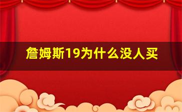 詹姆斯19为什么没人买