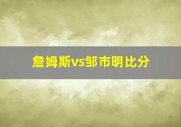 詹姆斯vs邹市明比分