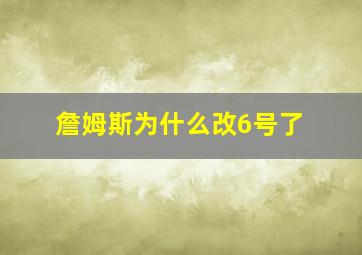 詹姆斯为什么改6号了