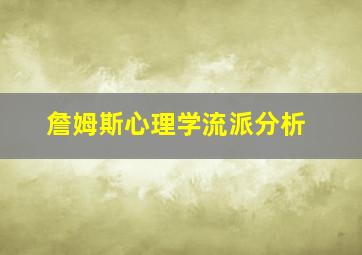 詹姆斯心理学流派分析