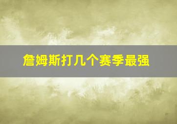 詹姆斯打几个赛季最强