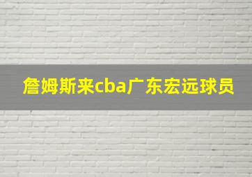 詹姆斯来cba广东宏远球员