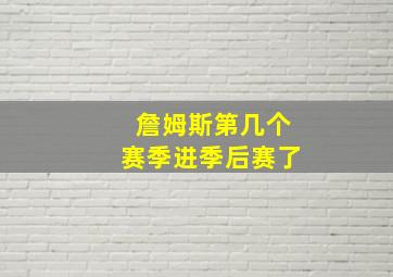 詹姆斯第几个赛季进季后赛了