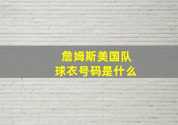 詹姆斯美国队球衣号码是什么