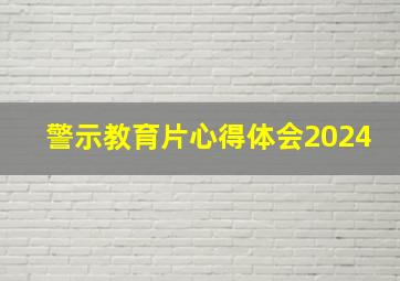 警示教育片心得体会2024