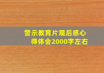 警示教育片观后感心得体会2000字左右