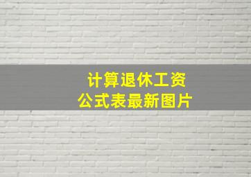 计算退休工资公式表最新图片