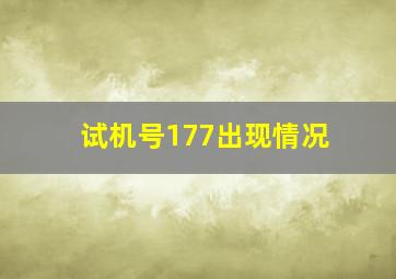 试机号177出现情况