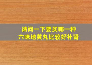 请问一下要买哪一种六味地黄丸比较好补肾