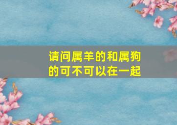 请问属羊的和属狗的可不可以在一起