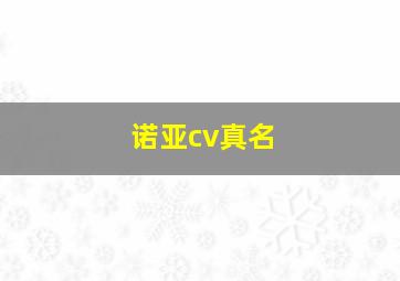 诺亚cv真名