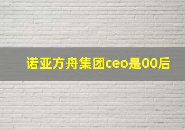 诺亚方舟集团ceo是00后