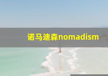 诺马迪森nomadism