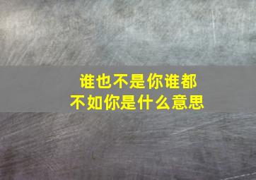 谁也不是你谁都不如你是什么意思