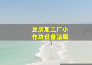 豆腐加工厂小作坊设备骗局