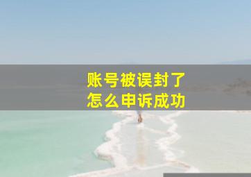 账号被误封了怎么申诉成功