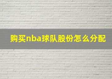 购买nba球队股份怎么分配