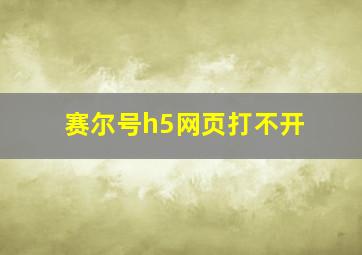 赛尔号h5网页打不开