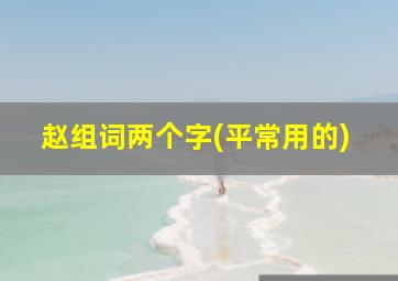 赵组词两个字(平常用的)