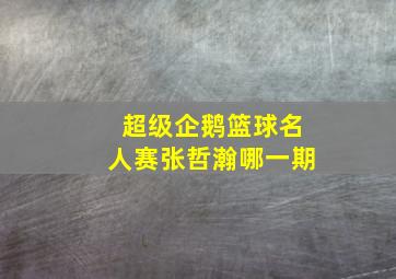 超级企鹅篮球名人赛张哲瀚哪一期