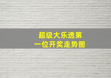 超级大乐透第一位开奖走势图