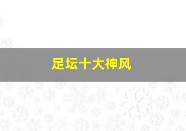 足坛十大神风