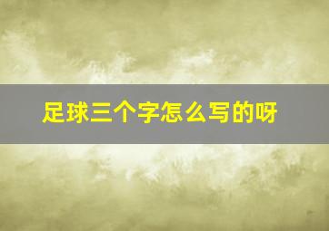 足球三个字怎么写的呀