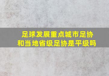 足球发展重点城市足协和当地省级足协是平级吗