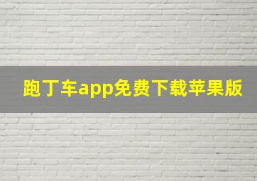 跑丁车app免费下载苹果版