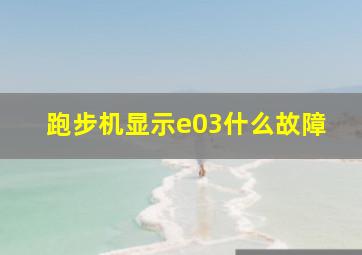 跑步机显示e03什么故障