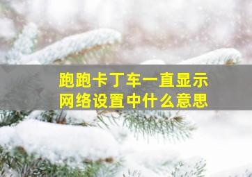 跑跑卡丁车一直显示网络设置中什么意思