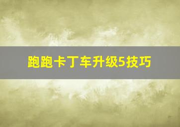 跑跑卡丁车升级5技巧