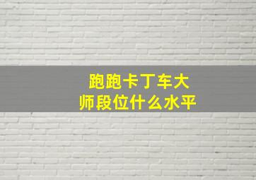 跑跑卡丁车大师段位什么水平