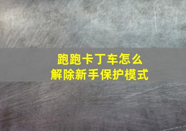 跑跑卡丁车怎么解除新手保护模式