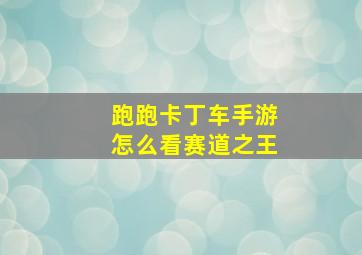 跑跑卡丁车手游怎么看赛道之王