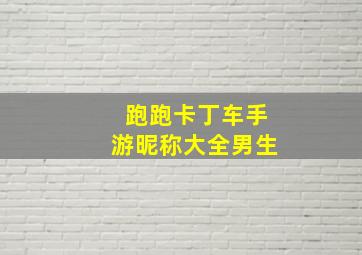 跑跑卡丁车手游昵称大全男生