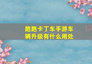 跑跑卡丁车手游车辆升级有什么用处