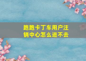 跑跑卡丁车用户注销中心怎么进不去