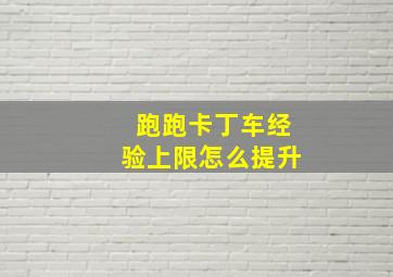 跑跑卡丁车经验上限怎么提升