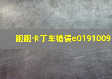 跑跑卡丁车错误e0191009