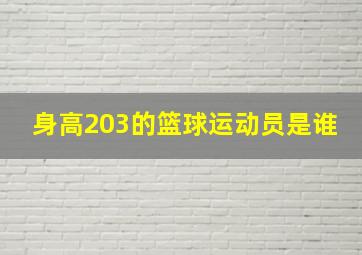 身高203的篮球运动员是谁