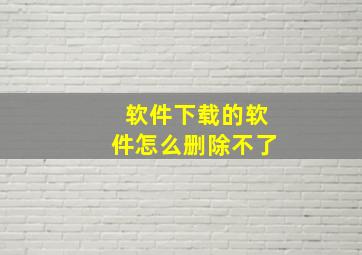 软件下载的软件怎么删除不了