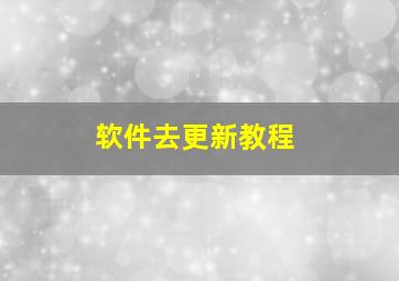 软件去更新教程