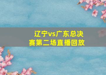 辽宁vs广东总决赛第二场直播回放