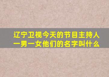 辽宁卫视今天的节目主持人一男一女他们的名字叫什么