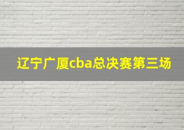 辽宁广厦cba总决赛第三场