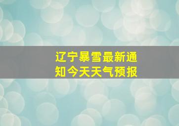 辽宁暴雪最新通知今天天气预报